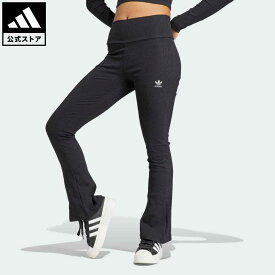 【公式】アディダス adidas 返品可 エッセンシャルズ リブ フレアパンツ オリジナルス レディース ウェア・服 ボトムス パンツ 黒 ブラック II8056 母の日