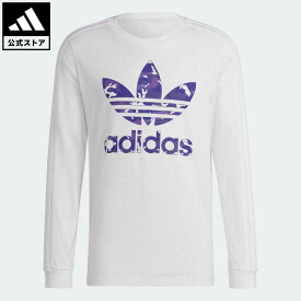 【公式】アディダス adidas 返品可 グラフィック カモストライプ 長袖Tシャツ オリジナルス メンズ ウェア・服 トップス Tシャツ 白 ホワイト HR3526 ロンt