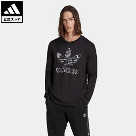 【公式】アディダス adidas 返品可 グラフィック カモストライプ 長袖Tシャツ オリジナルス メンズ ウェア・服 トップス Tシャツ 黒 ブラック HR3527 ロンt