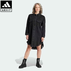 【公式】アディダス adidas 返品可 adidas Originals × KSENIASCHNAIDER フリンジシャツワンピース オリジナルス レディース ウェア・服 トップス シャツ 黒 ブラック IJ8342
