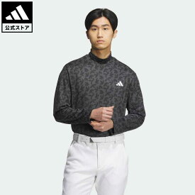 【公式】アディダス adidas 返品可 ゴルフ パームリーフプリント モックネック L/Sストレッチシャツ メンズ ウェア・服 トップス ポロシャツ 黒 ブラック HY0937