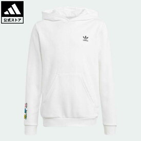 【公式】アディダス adidas 返品可 アディダス オリジナルス × ハローキティ パーカー オリジナルス キッズ／子供用 ウェア・服 トップス パーカー(フーディー) スウェット（トレーナー） 白 ホワイト II0825 トレーナー