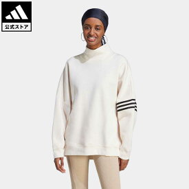 【20%OFF 6/4-6/11】【公式】アディダス adidas 返品可 アディカラー Neuclassics オーバーサイズ ハイネックスウェット オリジナルス レディース ウェア・服 トップス スウェット（トレーナー） 白 ホワイト II8066