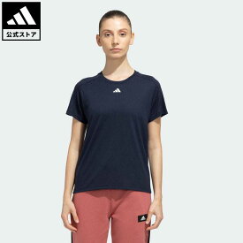 【公式】アディダス adidas 返品可 ジム・トレーニング AEROREADY トレイン エッセンシャルズ ミニマル ロゴ クルーネック半袖Tシャツ レディース ウェア・服 トップス Tシャツ 青 ブルー HR7798 半袖