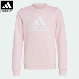 【公式】アディダス adidas 返品可 エッセンシャルズ ビッグロゴ コットンスウェットシャツ スポーツウェア キッズ／子供用 ウェア・服 トップス スウェット（トレーナー） ピンク IC6119