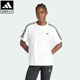 【公式】アディダス adidas 返品可 スリーストライプスTシャツ オリジナルス レディース ウェア・服 トップス Tシャツ 白 ホワイト IR8051 半袖