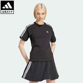 【公式】アディダス adidas 返品可 スリーストライプスTシャツ オリジナルス レディース ウェア・服 トップス Tシャツ 黒 ブラック IU2420 半袖 母の日