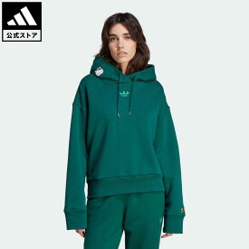 【20%OFFクーポン対象 5/9 10:00〜5/13 23:59】【公式】アディダス adidas 返品可 アディダス オリジナルス × ハローキティ パーカー オリジナルス レディース ウェア・服 トップス パーカー(フーディー) スウェット（トレーナー） 緑 グリーン IK6567 トレーナー