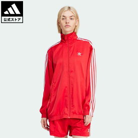 【公式】アディダス adidas 返品可 ルーズ サテン トラックトップ オリジナルス レディース ウェア・服 トップス ジャージ 赤 レッド IP0700 母の日 上着