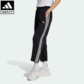 【公式】アディダス adidas 返品可 エッセンシャルズ スリーストライプス オープンヘム フリースパンツ スポーツウェア レディース ウェア・服 ボトムス スウェット（トレーナー） パンツ 黒 ブラック HZ5748 スウェット