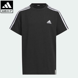 【公式】アディダス adidas 返品可 エッセンシャルズ プラス レギュラーフィット スリーストライプス 半袖Tシャツ キッズ スポーツウェア キッズ／子供用 ウェア・服 トップス Tシャツ 黒 ブラック JE1696 半袖 notp