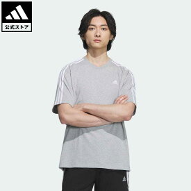 【公式】アディダス adidas 返品可 エッセンシャルズ プラス ルーズフィット スリーストライプス 半袖Tシャツ スポーツウェア メンズ ウェア・服 トップス Tシャツ グレー JF3918 半袖 notp sucp fd24 父の日