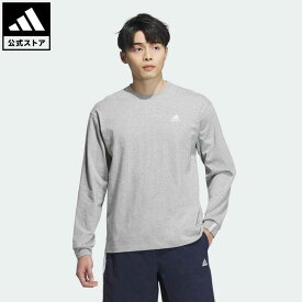 【公式】アディダス adidas 返品可 エッセンシャルズ プラス ルーズフィット スモールロゴ 長袖Tシャツ スポーツウェア メンズ ウェア・服 トップス Tシャツ グレー JF3927 ロンt notp