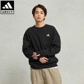 【公式】アディダス adidas 返品可 エッセンシャルズ プラス ルーズフィット スモールロゴ フレンチテリー スウェットシャツ スポーツウェア メンズ ウェア・服 トップス スウェット（トレーナー） 黒 ブラック JF3939 notp