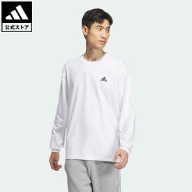 【公式】アディダス adidas 返品可 エッセンシャルズ プラス ルーズフィット スモールロゴ 長袖Tシャツ スポーツウェア メンズ ウェア・服 トップス Tシャツ 白 ホワイト JF3977 ロンt notp