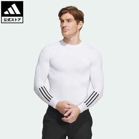 【公式】アディダス adidas 返品可 ゴルフ UVケアレイヤードシャツ メンズ ウェア・服 トップス Tシャツ 白 ホワイト IN2797 ロンt fd24 父の日 p0609
