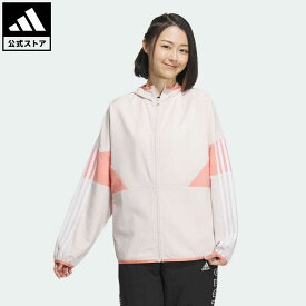 【公式】アディダス adidas 返品可 シーズナル スポーツウェア ルーズフィット カラーブロック フード付きクロスジャケット スポーツウェア レディース ウェア・服 トップス ジャケット パーカー(フーディー) ジャージ ピンク IM8702 トレーナー notp 上着