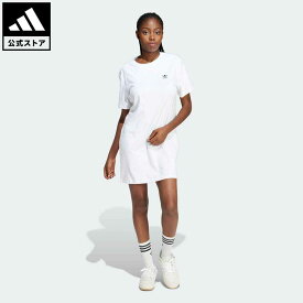 【公式】アディダス adidas 返品可 トレフォイル ワンピース オリジナルス レディース ウェア・服 オールインワン ワンピース 白 ホワイト IN8459