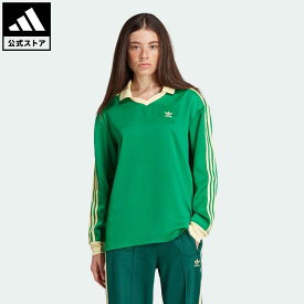 【公式】アディダス adidas 返品可 スリーストライプス サテン 長袖Tシャツ オリジナルス レディース ウェア・服 トップス Tシャツ 緑 グリーン IR6102 ロンt 母の日