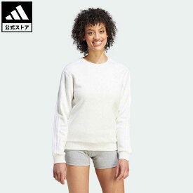 【公式】アディダス adidas 返品可 エッセンシャルズ スリーストライプス フリーススウェット スポーツウェア レディース ウェア・服 トップス スウェット（トレーナー） 白 ホワイト IM0207