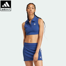 【公式】アディダス adidas 返品可 プレミアム オリジナルスリブトップ オリジナルス レディース ウェア・服 トップス ポロシャツ 青 ブルー IR6124