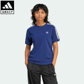 【公式】アディダス adidas 返品可 スリーストライプスTシャツ オリジナルス レディース ウェア・服 トップス Tシャツ 青 ブルー IR8053 半袖 母の日 p0420