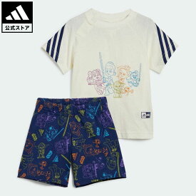 【公式】アディダス adidas 返品可 adidas × Star Wars ヤングジェダイ 半袖Tシャツセットアップ（上下セット） スポーツウェア キッズ／子供用 ウェア・服 セットアップ 白 ホワイト IN7282 上下 notp