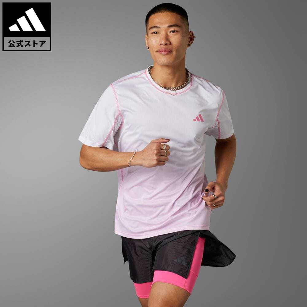 アディダス adidas 返品可 ランニング 東京 ランニング 半袖Tシャツ メンズ ウェア・服 トップス Tシャツ ピンク IP3554 notp ランニングウェア 半袖