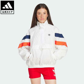 【公式】アディダス adidas 返品可 ハーフジップ ウインドブレーカー オリジナルス レディース ウェア・服 アウター ウインドブレーカー 白 ホワイト IS2320 notp