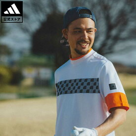 【公式】アディダス adidas 返品可 ゴルフ ADICROSS チェッカードパターン 半袖モックネックシャツ メンズ ウェア・服 トップス ポロシャツ 白 ホワイト HF9103