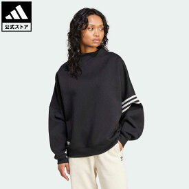 【公式】アディダス adidas 返品可 Neuclassics オーバーサイズ モックネックスウェット オリジナルス レディース ウェア・服 トップス スウェット（トレーナー） 黒 ブラック IW3430