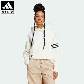 【公式】アディダス adidas 返品可 Neuclassics パーカー オリジナルス レディース ウェア・服 トップス パーカー(フーディー) スウェット（トレーナー） 白 ホワイト IX9867 トレーナー