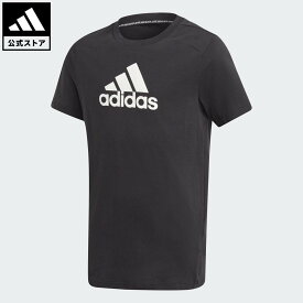 【ポイント15倍 07/15 00:00～23:59】【公式】アディダス adidas 返品可 ライフスタイル ロゴ 半袖Tシャツ / Logo Tee スポーツウェア キッズ／子供用 ウェア・服 Tシャツ 黒 ブラック GJ6650 半袖 親子コーデ 夏【PT】