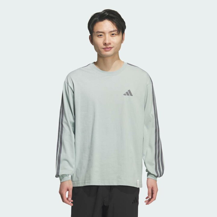 adidas スリーストライプス サテン 長袖Tシャツ スリーストライプス 