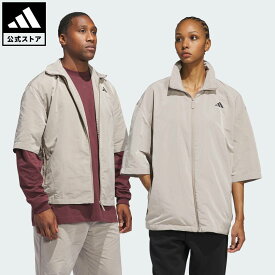 【公式】アディダス adidas 返品可 バスケットボール フルジップ ウォームアップ シャツ パフォーマンス ユニセックス ウェア・服 シャツ ベージュ JC7837