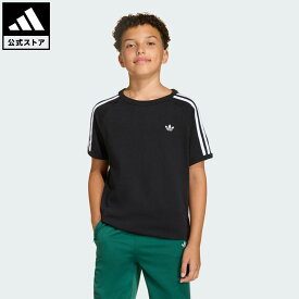 【ポイント20倍 08/04 20:00～08/11 01:59】 【公式】アディダス adidas 返品可 ソーシャルギフト対象 ライフスタイル スリーストライプ半袖Tシャツ オリジナルス キッズ／子供用 ウェア・服 Tシャツ 黒 ブラック KE0919 【PTU】