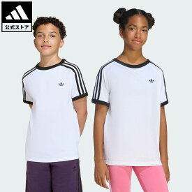 【ポイント20倍 08/04 20:00～08/11 01:59】 【公式】アディダス adidas 返品可 ソーシャルギフト対象 ライフスタイル スリーストライプ Tシャツ オリジナルス キッズ／子供用 ウェア・服 Tシャツ 白 ホワイト KE0920 【PTU】