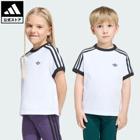 【ポイント20倍 08/04 20:00～08/11 01:59】 【公式】アディダス adidas 返品可 ライフスタイル スリーストライプ Tシャツ オリジナルス キッズ／子供用 ウェア・服 Tシャツ 白 ホワイト KC9507 【PTU】