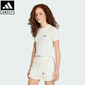 【ポイント20倍 08/04 20:00～08/11 01:59】 【公式】アディダス adidas 返品可 ソーシャルギフト対象 ライフスタイル スリム ニット スリーストライプス Tシャツ オリジナルス キッズ／子供用 ウェア・服 Tシャツ 白 ホワイト KR3925 【PTU】