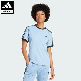 【50％OFFクーポン対象 07/04 20:00～07/11 01:59】 【公式】アディダス adidas 返品可 ライフスタイル スリーストライプスTシャツ オリジナルス レディース ウェア・服 Tシャツ 青 ブルー JY4851 【PTU】