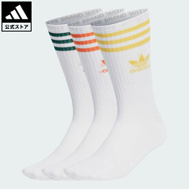 【50％OFFクーポン対象 08/04 20:00～08/11 01:59】 【公式】アディダス adidas 返品可 ライフスタイル ミッドカット クルーソックス 3足組 オリジナルス ユニセックス アクセサリー ソックス・靴下 白 ホワイト IU2661