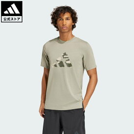 【ポイント15倍 07/15 00:00～23:59】【公式】アディダス adidas 返品可 ジム・トレーニング トレイン エッセンシャルズ カモグラフィック ロゴ 半袖Tシャツ パフォーマンス メンズ ウェア・服 Tシャツ 緑 グリーン IW8487 半袖 夏【PT】