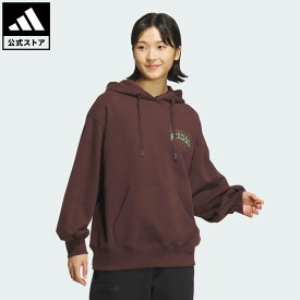 【ポイント15倍 07/15 00:00～23:59】【公式】アディダス adidas 返品可 ライフスタイル カレッジ ルーズフィット フレンチテリーパーカー スポーツウェア レディース ウェア・服 パーカー（フーディー） ブラウン JG3784 トレーナー jo_24fw【PT】