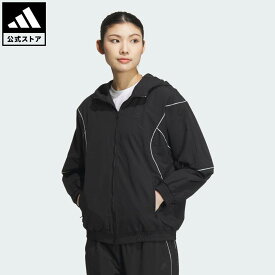 【ポイント15倍 07/15 00:00～23:59】【公式】アディダス adidas 返品可 ライフスタイル ビヨンド・ザ・ストライプス ルーズフィット ウーブンジャケット スポーツウェア レディース ウェア・服 ジャージ 黒 ブラック JG8164 jo_24fw【PT】