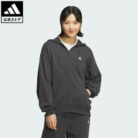 【ポイント15倍 07/15 00:00～23:59】【公式】アディダス adidas 返品可 ライフスタイル ワーディング ルーズフィット フレンチテリー フルジップパーカー スポーツウェア レディース ウェア・服 パーカー（フーディー） グレー JG8226 トレーナー jo_24fw【PT】