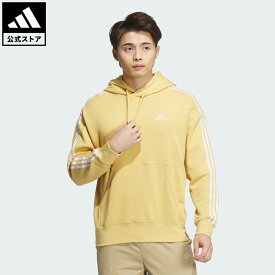 【公式】アディダス adidas 返品可 ライフスタイル エッセンシャルズ プラス ルーズフィット スリーストライプス フレンチテリー プルオーバーパーカー スポーツウェア メンズ ウェア・服 パーカー（フーディー） ベージュ JH1048 トレーナー jo_24fw