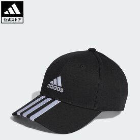 【40％OFFクーポン対象 04/14 20:00～04/20 23:59】 【公式】アディダス adidas 返品可 ライフスタイル スリーストライプス コットンツイル ベースボールキャップ パフォーマンス ユニセックス アクセサリー 帽子 黒 ブラック IB3242