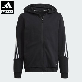 【公式】アディダス adidas 返品可 ライフスタイル フューチャーアイコン スリーストライプス フルジップパーカー スポーツウェア キッズ／子供用 ウェア・服 パーカー（フーディー） 黒 ブラック H44343 トレーナー