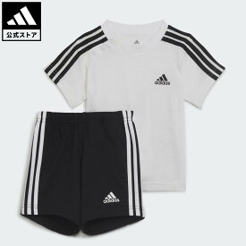 【公式】アディダス adidas 返品可 ラッピング不可 ライフスタイル エッセンシャルズ スポーツ セットアップ スポーツウェア キッズ／子供用 ウェア・服 ジャージ 白 ホワイト H65817 上下 親子コーデ セットアップ