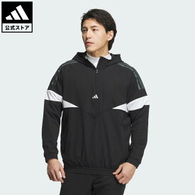【公式】アディダス adidas 返品可 ゴルフ 【ゴルフ】ツイストウィーブ アーカイブデザイン サイドジップ付キ ハーフジップ長袖フーディー パフォーマンス メンズ ウェア・服 パーカー（フーディー） 黒 ブラック IM7221